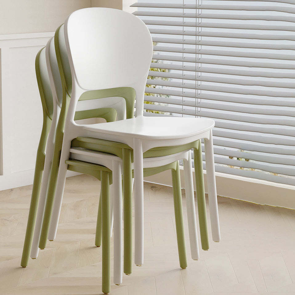 Minimalist Plastic Dining Chair — Khaki