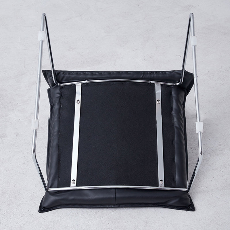 Minimalist Upholstered Leather Metal Accent Chair