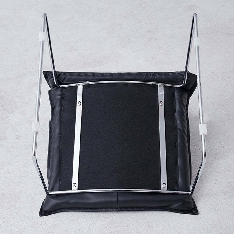 Minimalist Upholstered Leather Metal Accent Chair