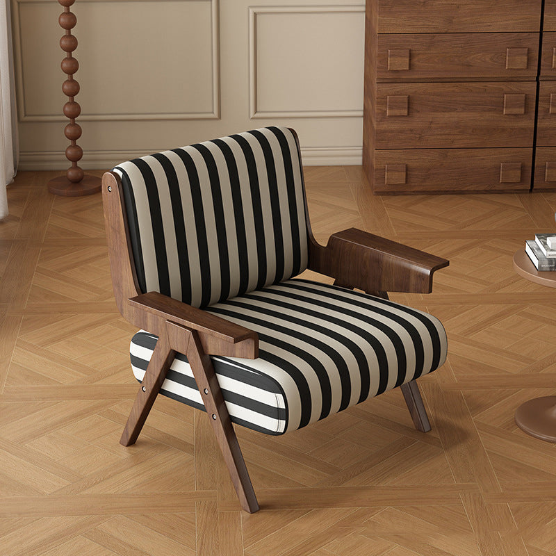 Lighom ash striped fabric wood accent chairs for living room