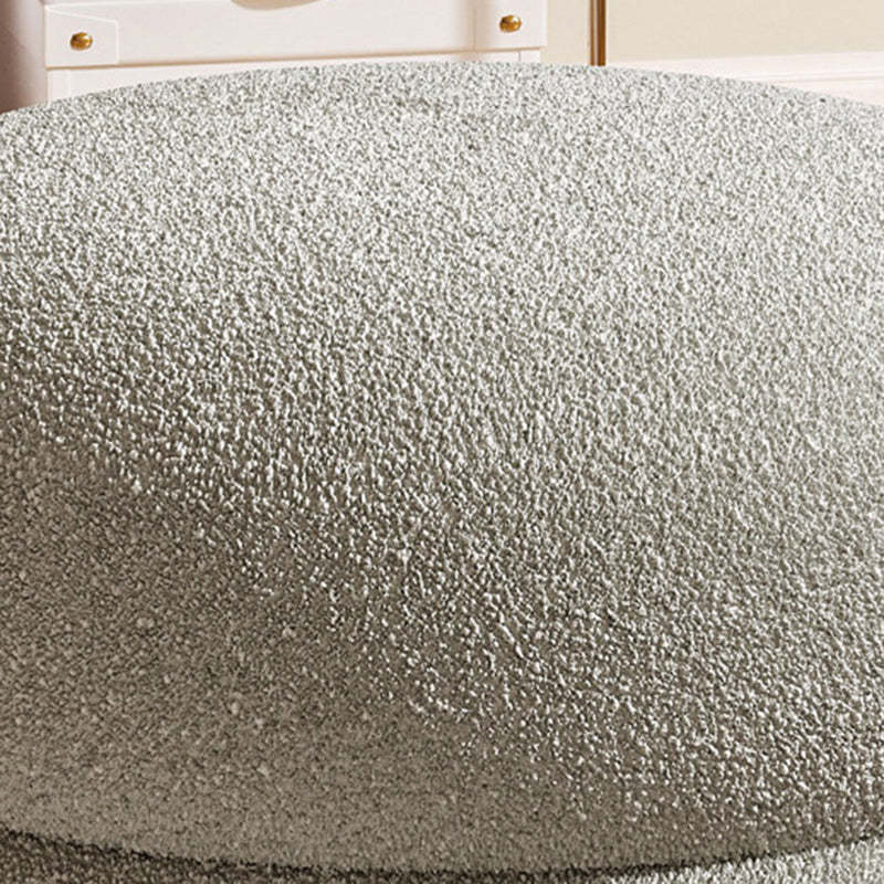Contemporary Lambswool Solid Wood Low Stool — Pink