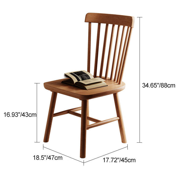 Minimalist Solid Wood Dining Chair — Wood Color