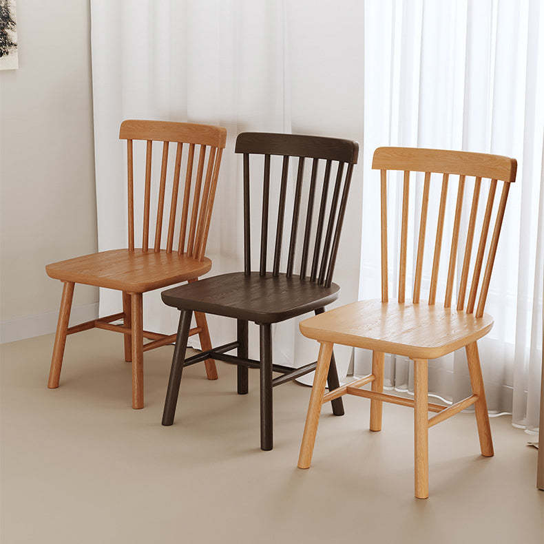 Minimalist Solid Wood Dining Chair — Black
