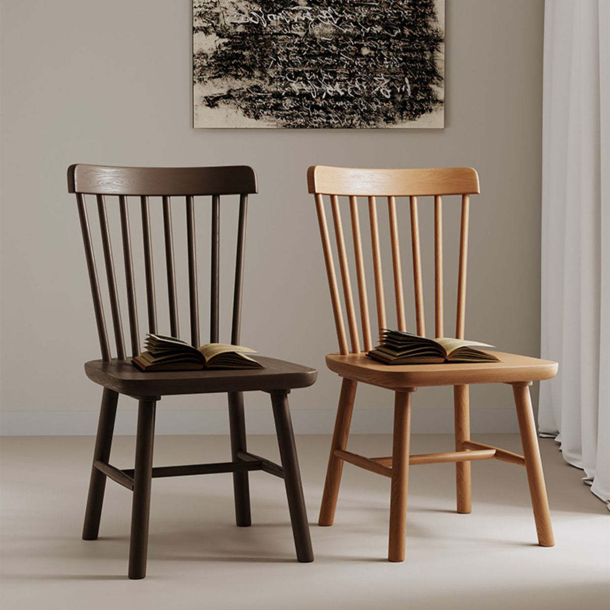 Minimalist Solid Wood Dining Chair — Walnut