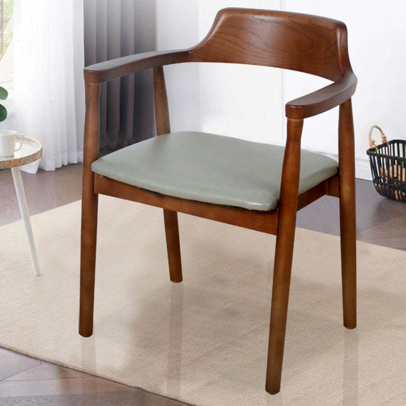 Minimalist Leather Wood Frame Dining Chair