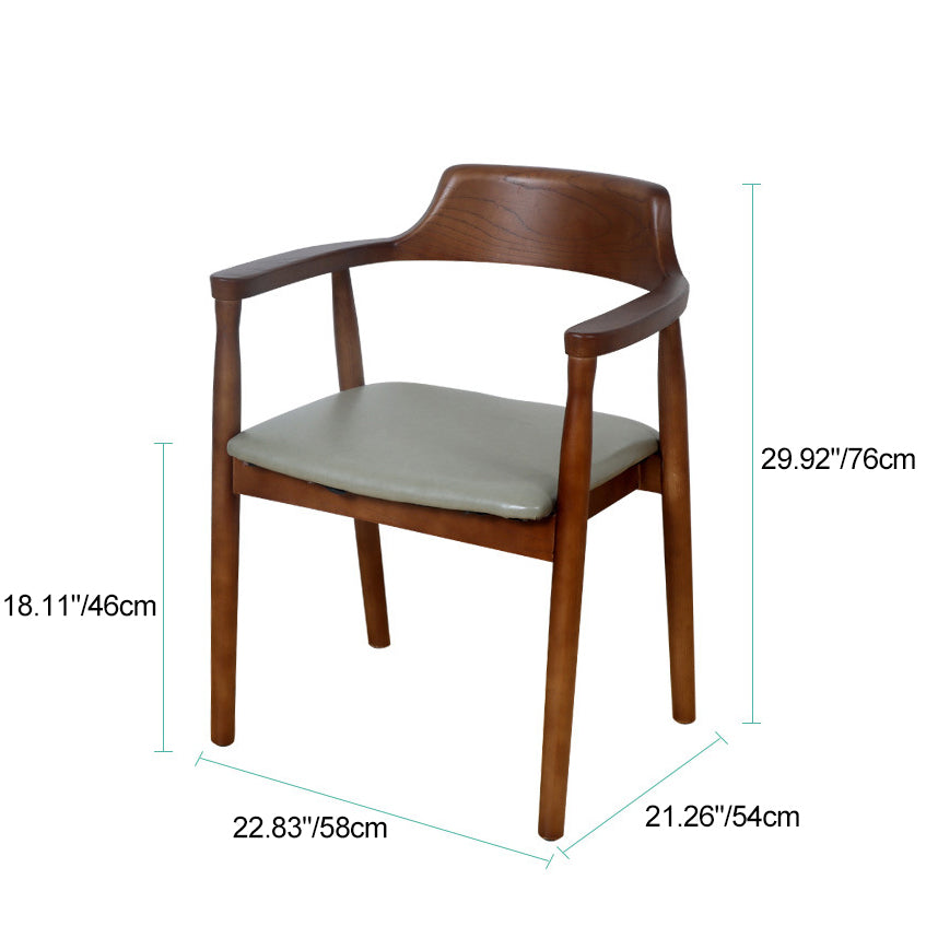 Minimalist Leather Wood Frame Dining Chair