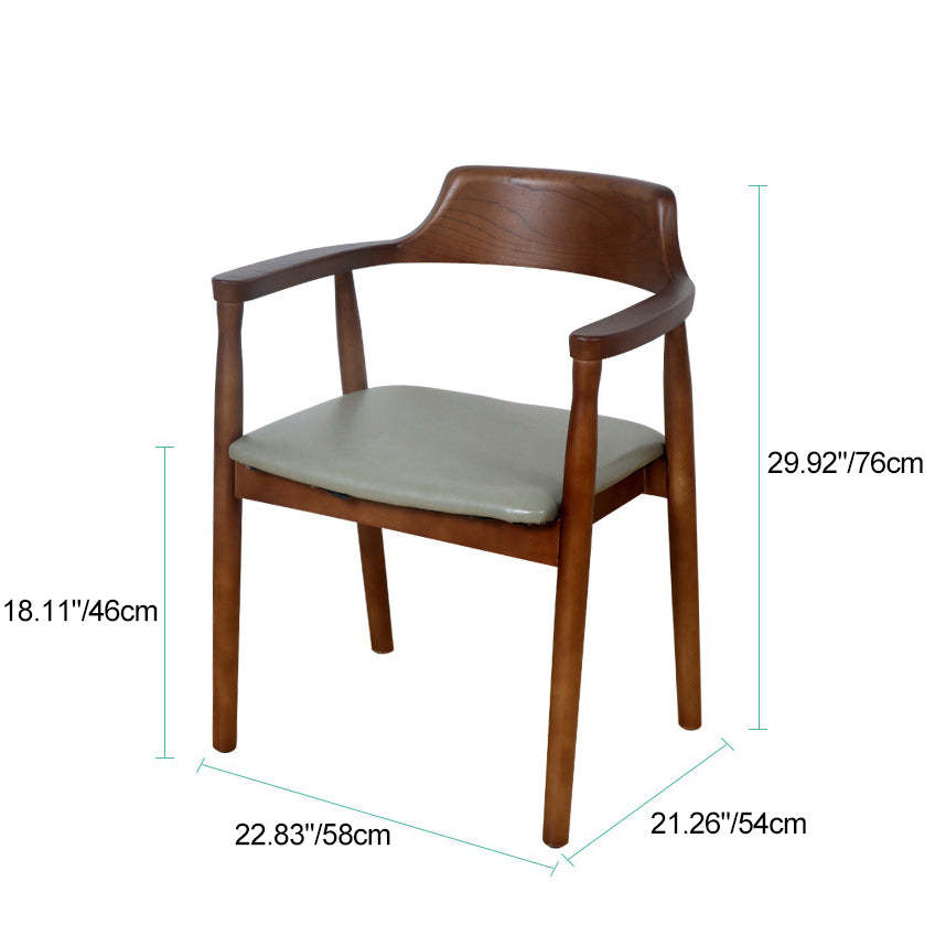 Minimalist Leather Wood Frame Dining Chair