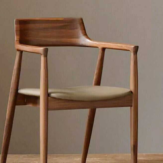 Minimalist Leather Wood Frame Dining Chair
