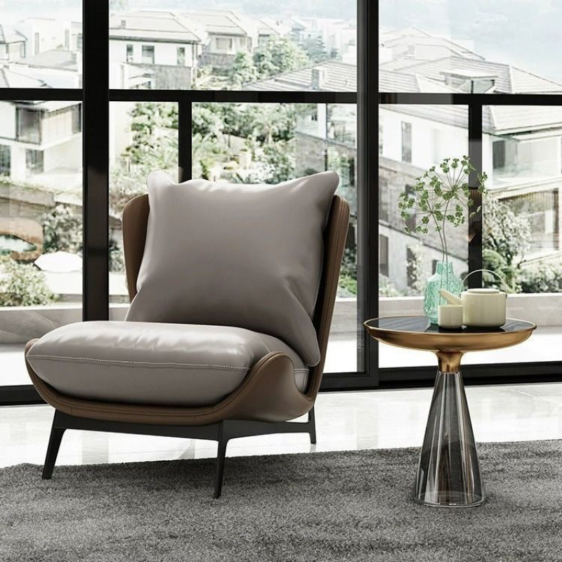 Nordic Upholstered Leather Accent Chair