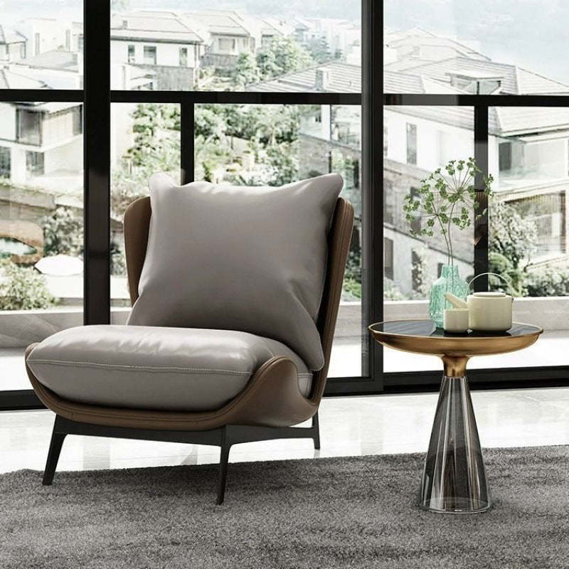 Nordic Upholstered Leather Accent Chair
