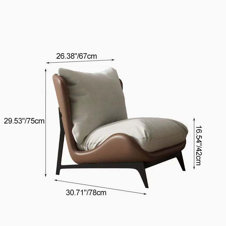 Nordic Upholstered Leather Accent Chair