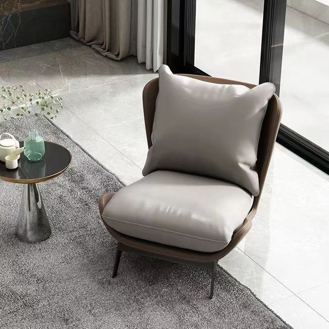 Nordic Upholstered Leather Accent Chair