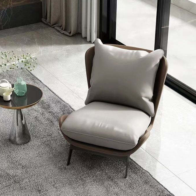 Nordic Upholstered Leather Accent Chair