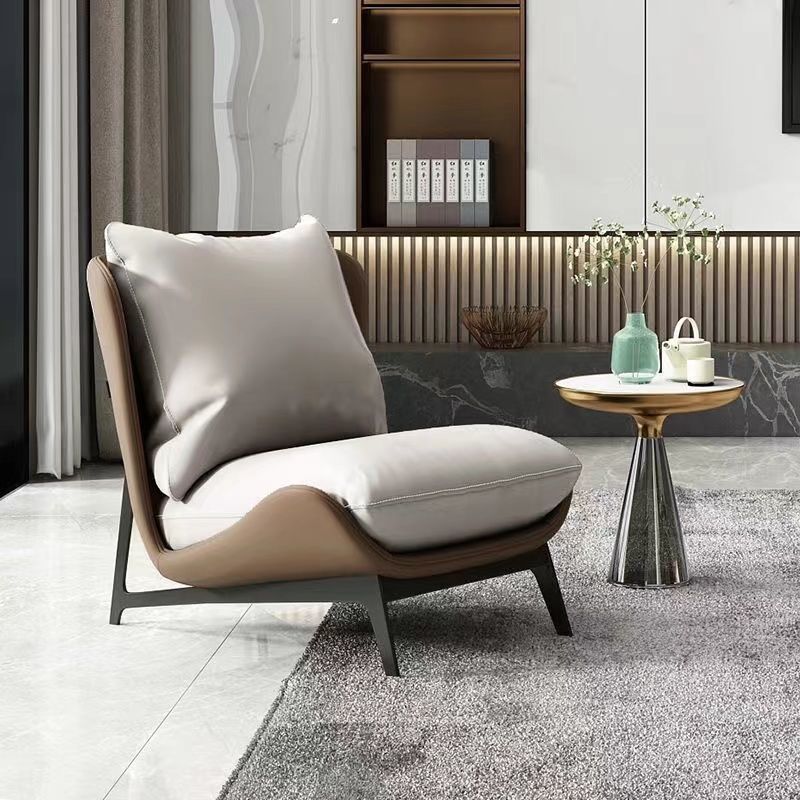 Nordic Upholstered Leather Accent Chair