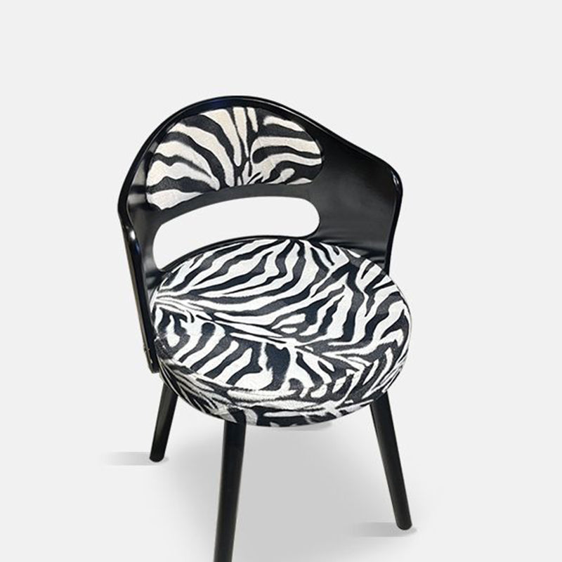 Retro Swivel Wood Fabric Vanity Stool