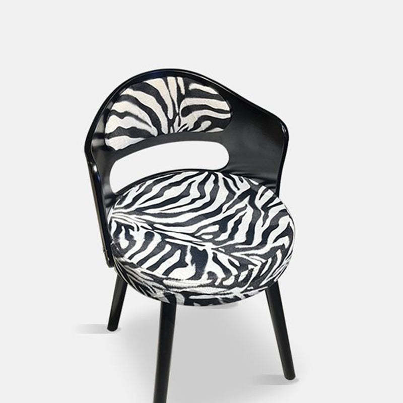 Retro Swivel Wood Fabric Vanity Stool