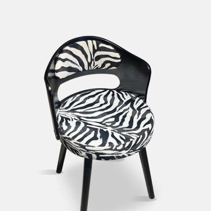 Retro Swivel Wood Fabric Vanity Stool