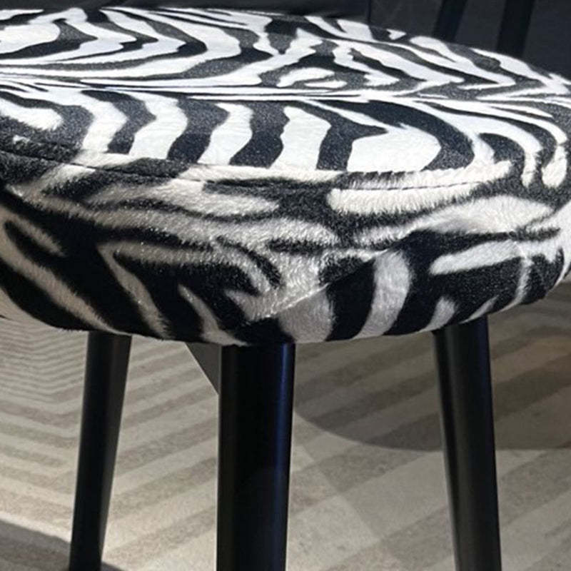 Retro Swivel Wood Fabric Vanity Stool
