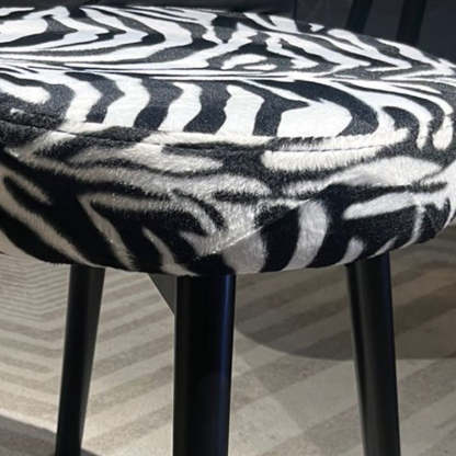 Retro Swivel Wood Fabric Vanity Stool