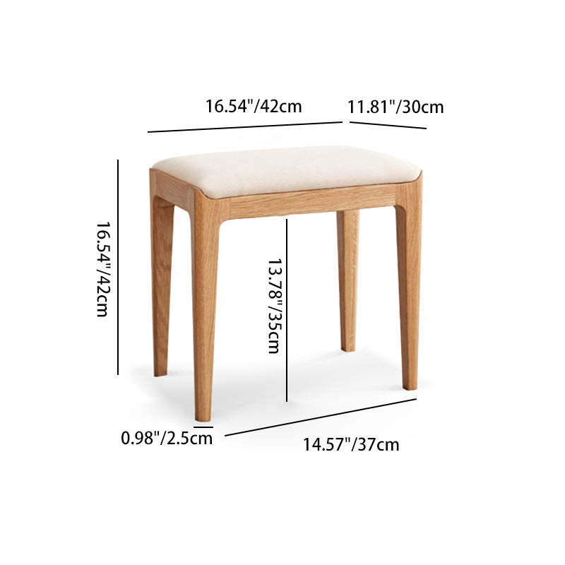 Minimalist Upholstered Fabric Wood Vanity Stool