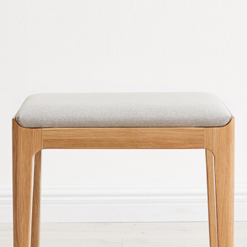 Minimalist Upholstered Fabric Wood Vanity Stool