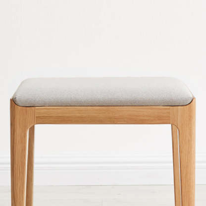 Minimalist Upholstered Fabric Wood Vanity Stool