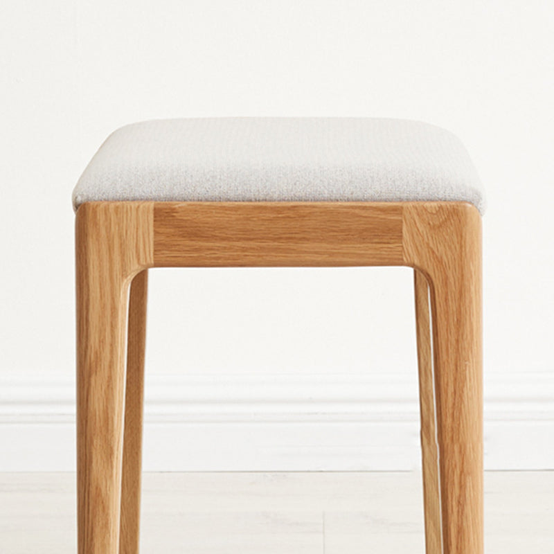 Minimalist Upholstered Fabric Wood Vanity Stool