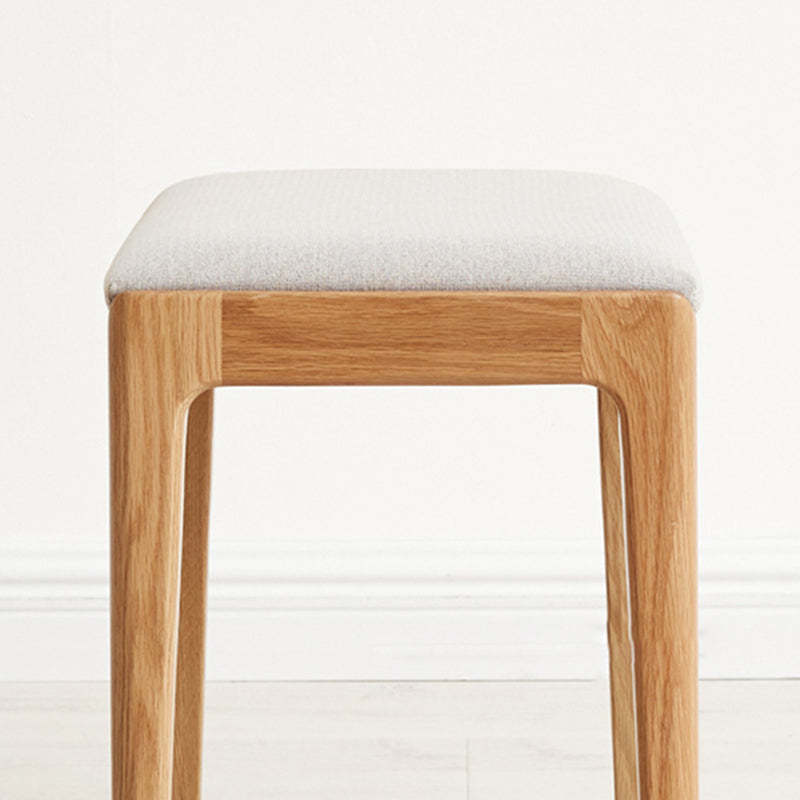 Minimalist Upholstered Fabric Wood Vanity Stool