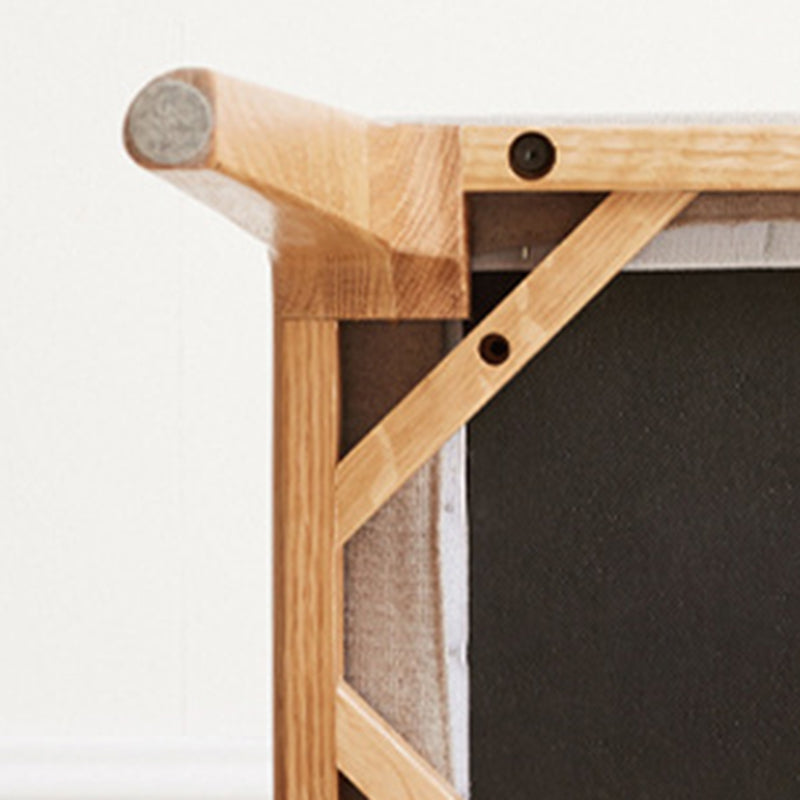 Minimalist Upholstered Fabric Wood Vanity Stool