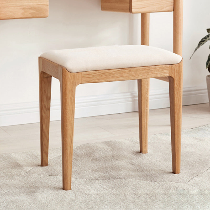 Minimalist Upholstered Fabric Wood Vanity Stool