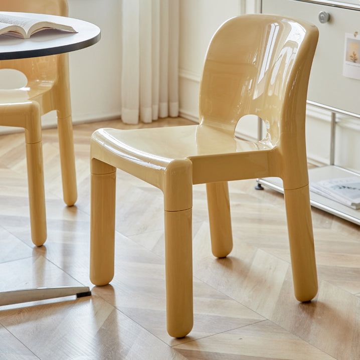 Mid-Century Plastic Dining Chair — Beige