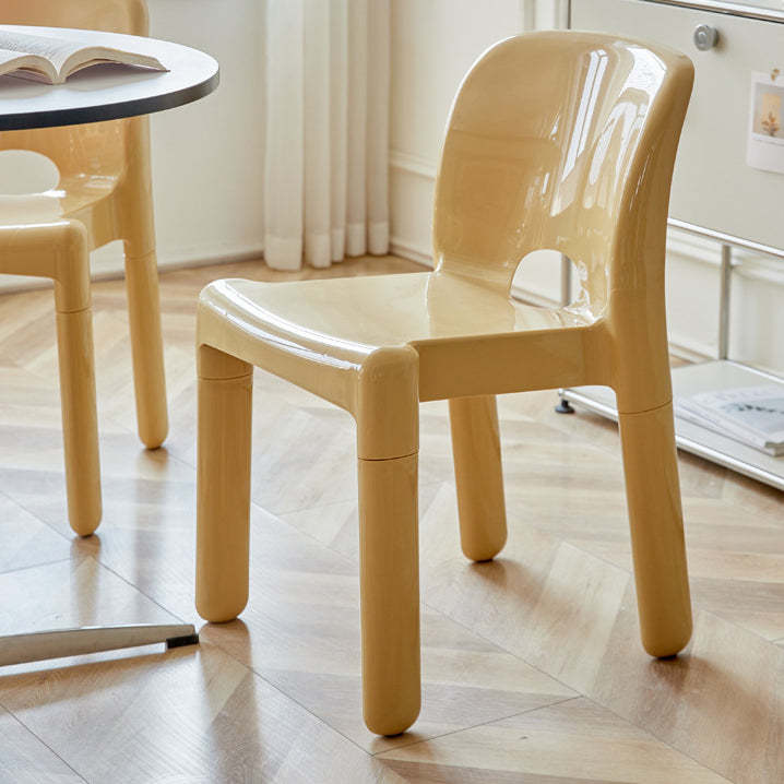 Mid-Century Plastic Dining Chair — Beige