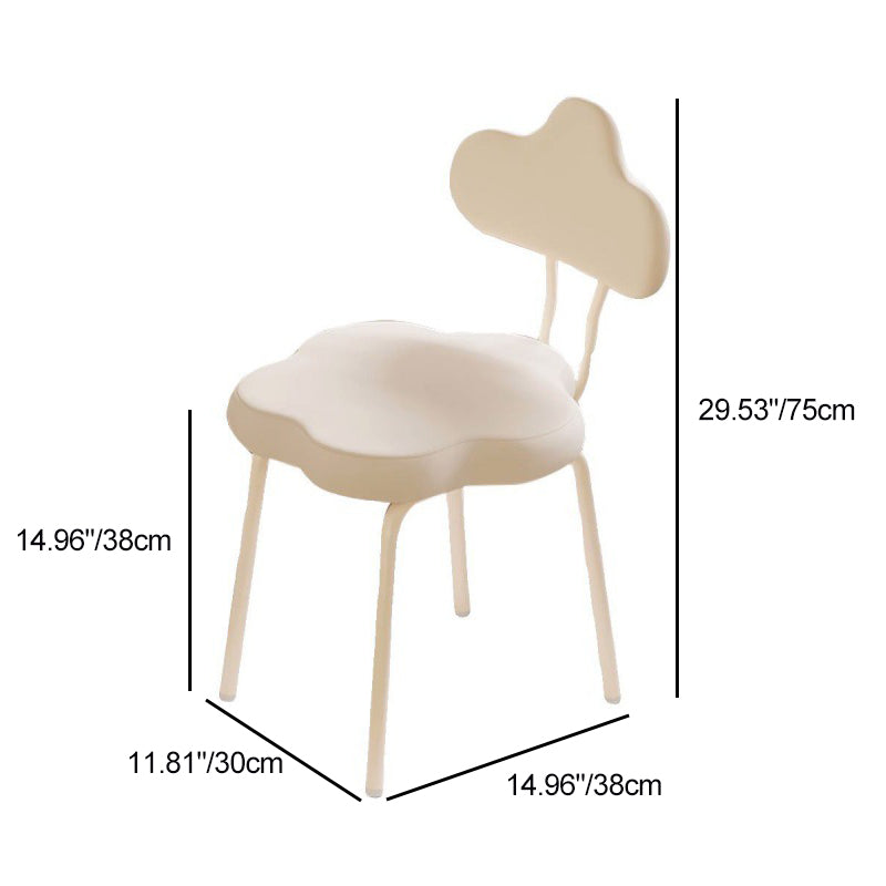Minimalist Cream Cloud Leather Vanity Stool