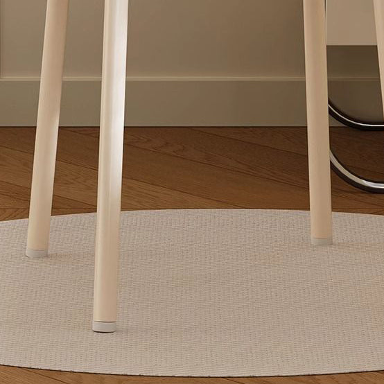 Minimalist Cream Cloud Leather Vanity Stool