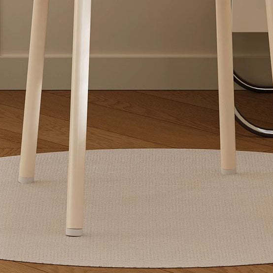 Minimalist Cream Cloud Leather Vanity Stool
