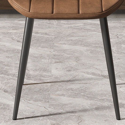 Nordic Shell Striped Leather Dining Chair