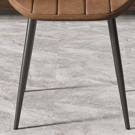 Nordic Shell Striped Leather Dining Chair