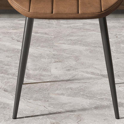Nordic Shell Striped Leather Dining Chair