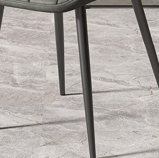 Nordic Shell Striped Leather Dining Chair — Brown