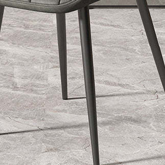 Nordic Shell Striped Leather Dining Chair — Brown