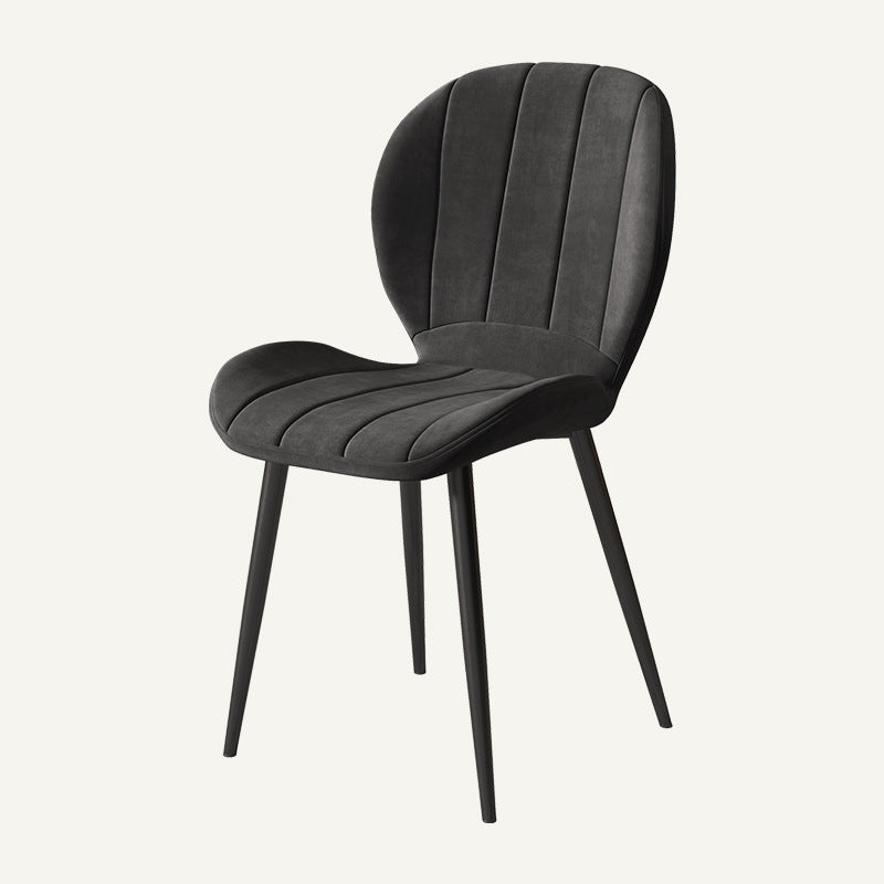 Nordic Shell Striped Leather Dining Chair