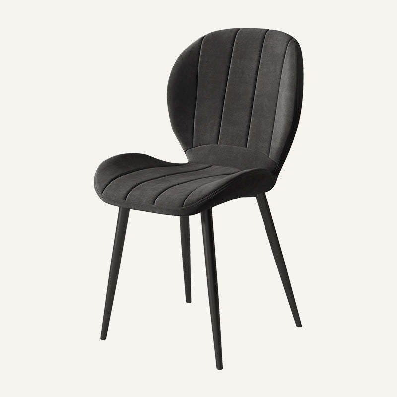 Nordic Shell Striped Leather Dining Chair