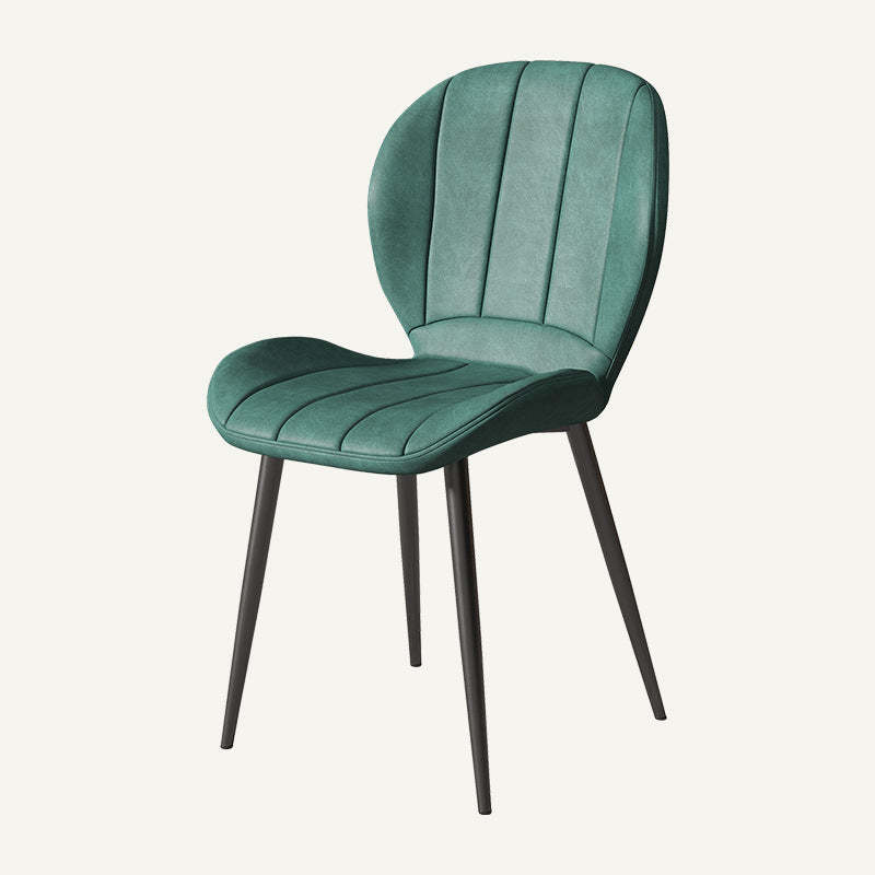 Nordic Shell Striped Leather Dining Chair
