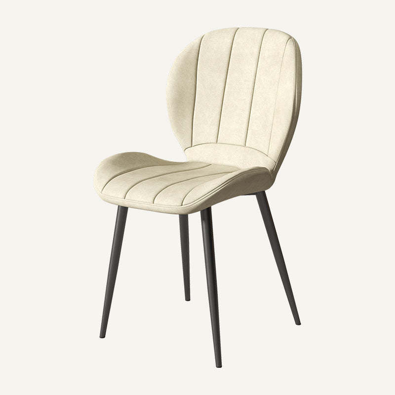 Nordic Shell Striped Leather Dining Chair