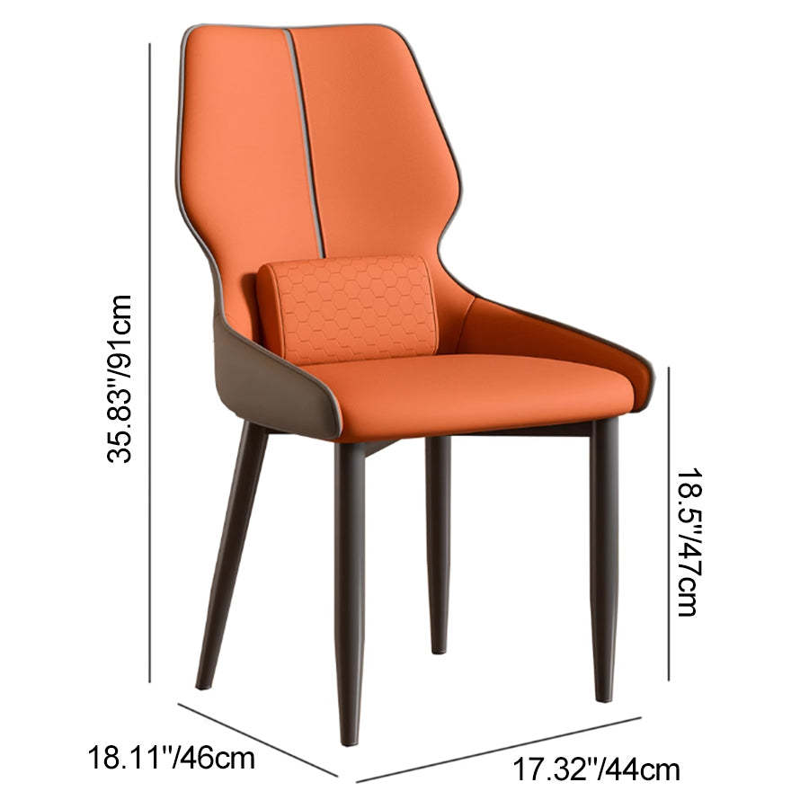 Luxury Leather Steel Dining Chair