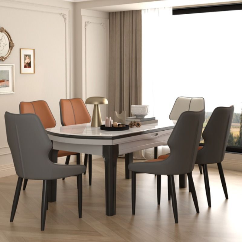 Luxury Leather Steel Dining Chair