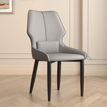 Luxury Leather Steel Dining Chair — Orange