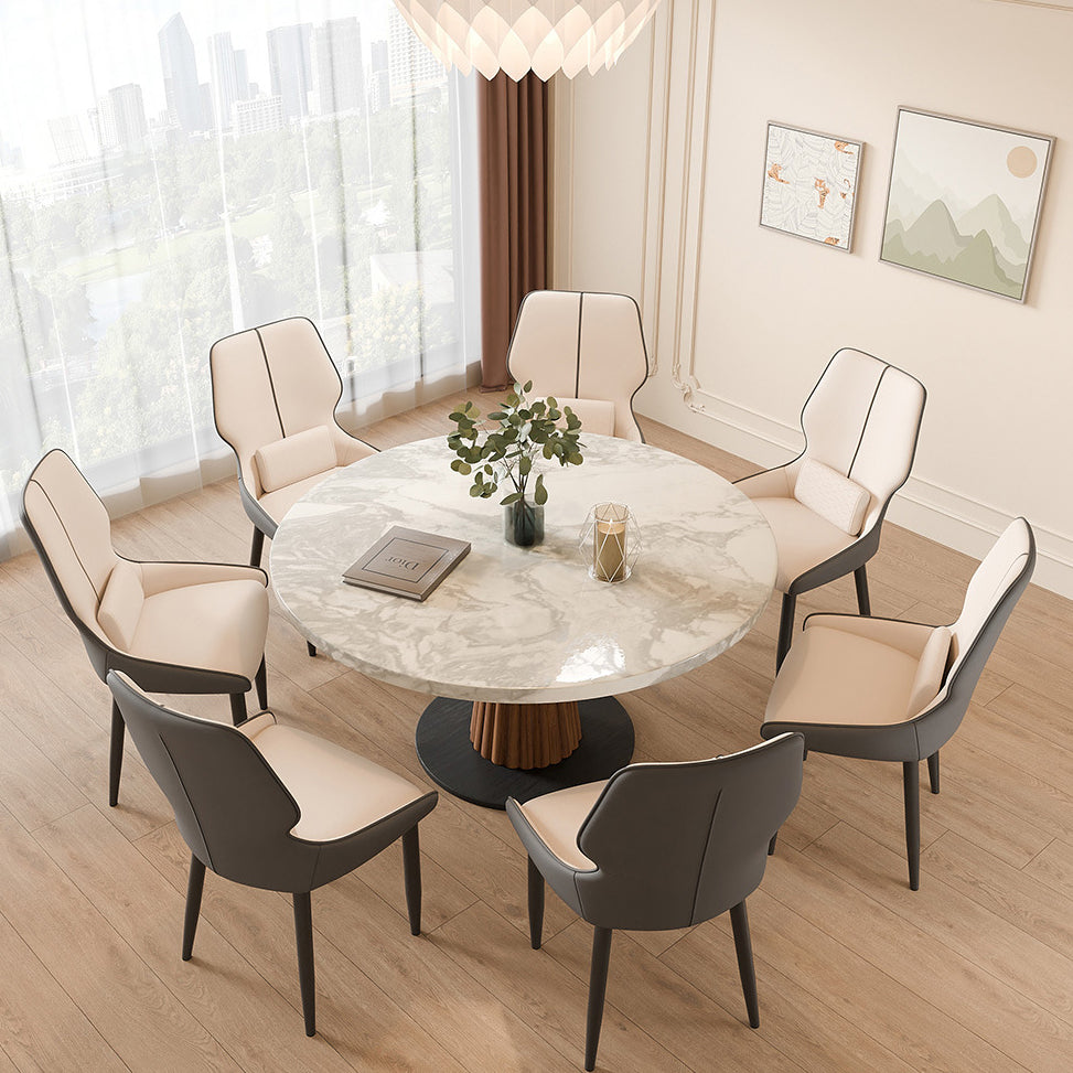 Luxury Leather Steel Dining Chair