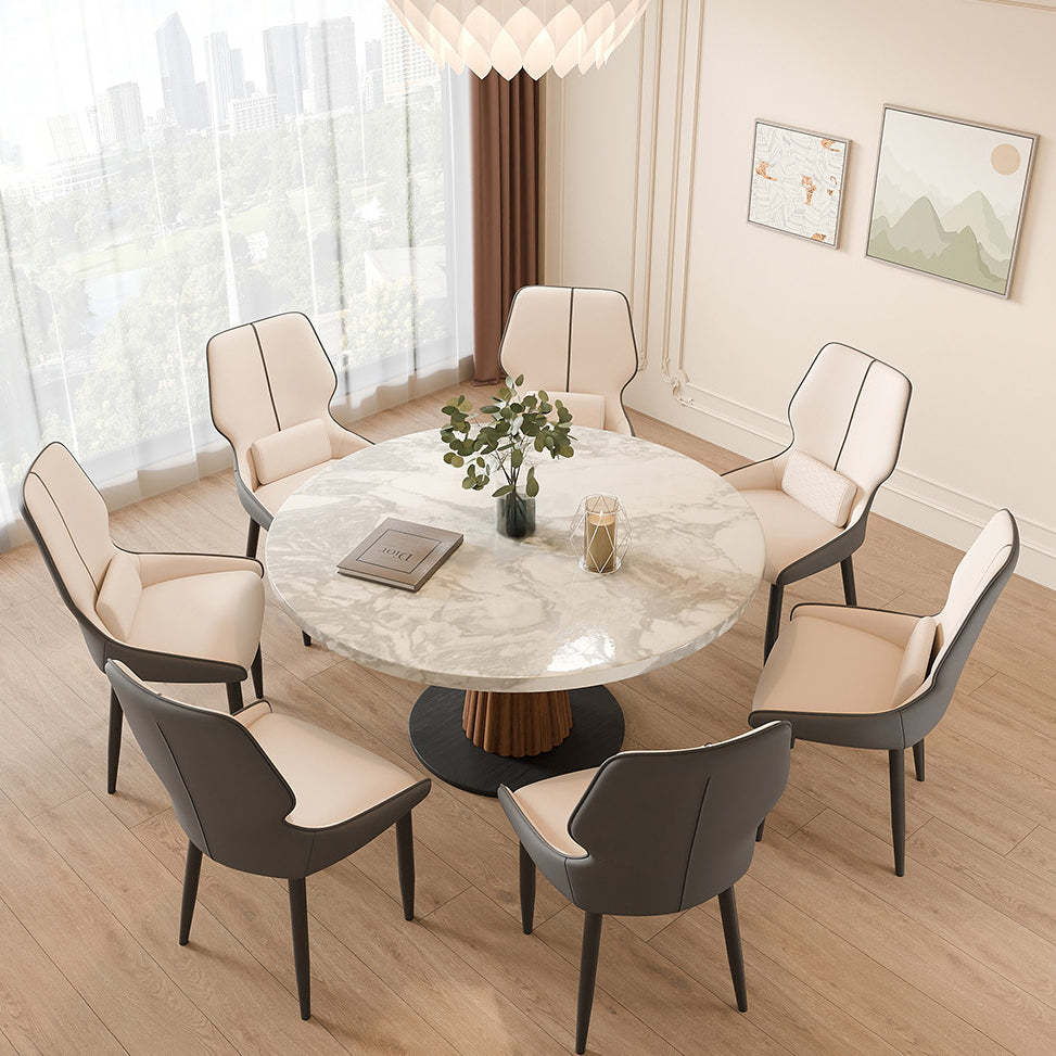 Luxury Leather Steel Dining Chair