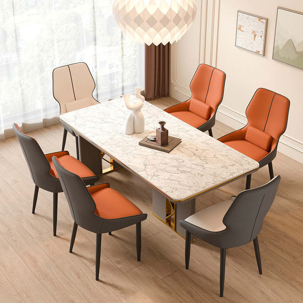 Luxury Leather Steel Dining Chair